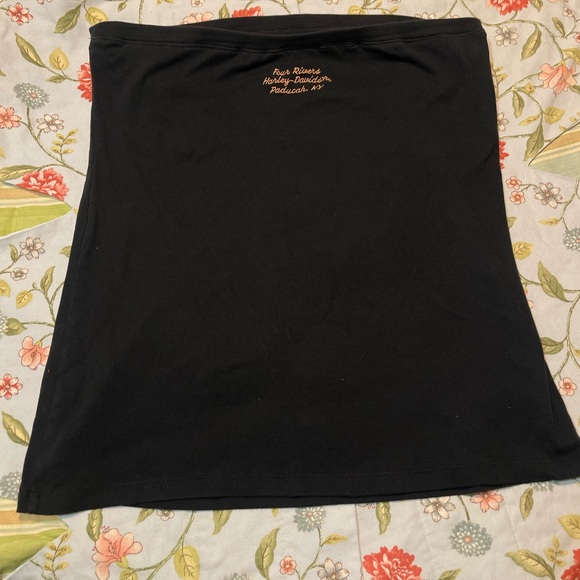 Harley Davidson Black Tube Top with Rhinestone Trim - Picture 4 of 12